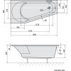 Polysan PROJEKTA L asymetrická vana 160x80x44cm, bílá 20111