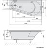 Polysan PROJEKTA R asymetrická vana 160x80x44cm, bílá 21111