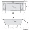 Polysan KVADRA obdélníková vana s konstrukcí 180x80x47cm, bílá 17711