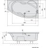 Polysan MAMBA R asymetrická vana 160x95x44cm, bílá 28111