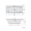 Polysan KVADRA obdélníková vana 170x80x47cm, bílá 18611