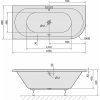 Polysan VIVA L asymetrická vana 185x80x47cm, bílá 72099