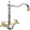 Sapho ANTEA stojánková dřezová baterie s retro hubicí, chrom/zlato 3122