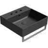 GSI KUBE X keramické umyvadlo 50x47cm, 3 otvory, černá mat 9430326