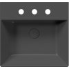 GSI KUBE X keramické umyvadlo 50x47cm, 3 otvory, černá mat 9430326