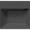 GSI KUBE X keramické umyvadlo 50x47cm, broušená spodní hrana, bez otvoru, černá mat 94309026