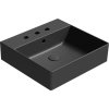 GSI KUBE X keramické umyvadlo 50x47cm, broušená spodní hrana, 3 otvory, černá mat 94309326