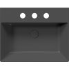 GSI KUBE X keramické umyvadlo 60x47cm, 3 otvory, černá mat 9431326
