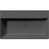 GSI KUBE X keramické umyvadlo 80x47cm, broušená spodní hrana, bez otvoru, černá mat 94229026