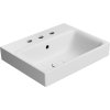 GSI NUBES keramické umyvadlo 50x40cm, broušená spodní hrana, 3 otvory, bílá mat 96829309
