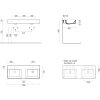 GSI KUBE X keramické dvojumyvadlo 120x47cm, broušená spodní hrana, bez otvoru, bílá mat 94259009