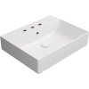 GSI KUBE X keramické umyvadlo 60x47cm, broušená spodní hrana, 3 otvory, bílá mat 94319309