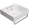 GSI KUBE X keramické umyvadlo 50x47cm, broušená spodní hrana, 3 otvory, bílá mat 94309309