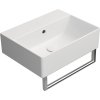 GSI KUBE X keramické umyvadlo 45x35cm, broušená spodní hrana, bez otvoru, bílá mat 94859009
