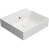 GSI KUBE X keramické umyvadlo 50x47cm, broušená spodní hrana, bez otvoru, bílá mat 94309009