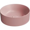 GSI KUBE X keramické umyvadlo na desku, průměr 40cm, blush mat 942624