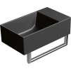 GSI KUBE X keramické umývátko 40x23cm, bez otvoru, pravé/levé, černá mat 9484026