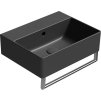 GSI KUBE X keramické umyvadlo 45x35cm, bez otvoru, černá mat 9485026