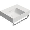 GSI KUBE X keramické umyvadlo 60x47cm, s odkládací plochou vpravo, bez otvoru, bílá mat 9438009