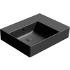 GSI KUBE X keramické umyvadlo 60x47cm, s odkládací plochou vpravo, bez otvoru, černá mat 9438026
