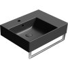 GSI KUBE X keramické umyvadlo 60x47cm, s odkládací plochou vpravo, černá mat 9438126