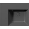 GSI KUBE X keramické umyvadlo 60x47cm, s odkládací plochou vlevo, bez otvoru, černá mat 9439026