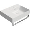 GSI KUBE X keramické umyvadlo 60x47cm, s odkládací plochou vlevo, bílá mat 9439109