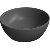 GSI PURA keramické umývátko na desku, průměr 32cm, černá mat 885426