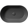 GSI KUBE X keramické umyvadlo na desku, 60x37cm, oválné, černá mat 945826