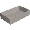 GSI KUBE X keramické umyvadlo na desku, 60x37cm, tortora mat 945305