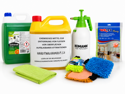 Hygiene-Set zur Pflege von Attraktionen