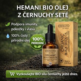 Hemani BIO olej z černuchy seté – 100% přírodní péče Dopřejte si sílu přírody s BIO olejem z černuchy seté (Nigella...