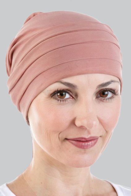 dámský růžový šátek na hlavu