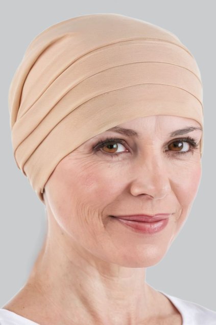 dámský šátek na hlavu - béžový