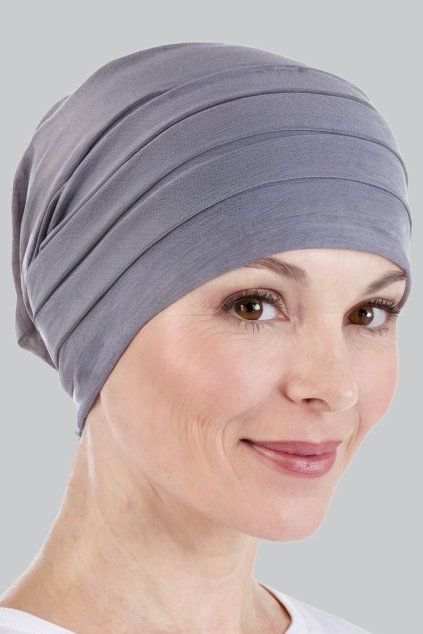 dámský šátek na hlavu - šedý