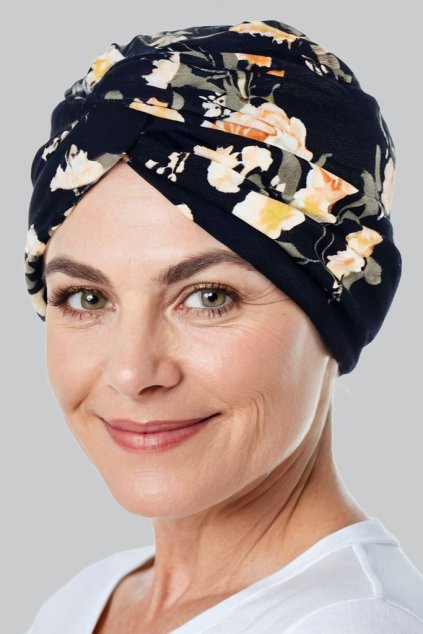 turban floral oranz kvety