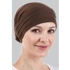dámský šátek na hlavu - tmavě hnědý