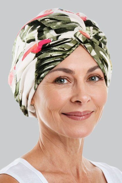 turban floral biely