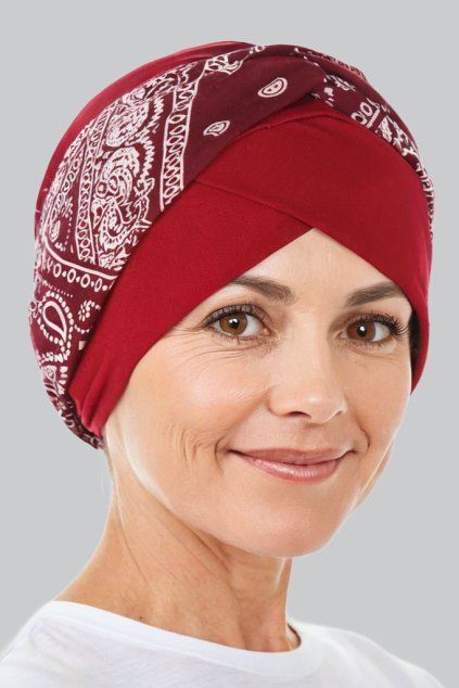 turban pásik bordo