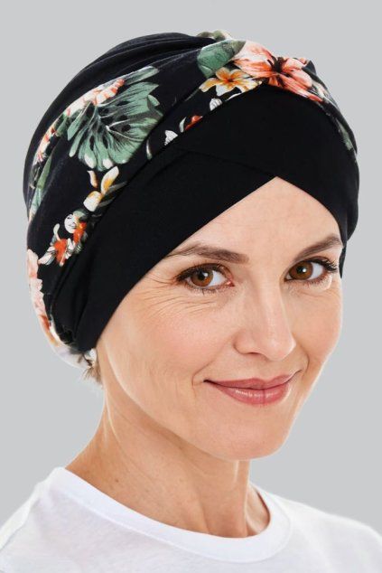 turban pásik čierny