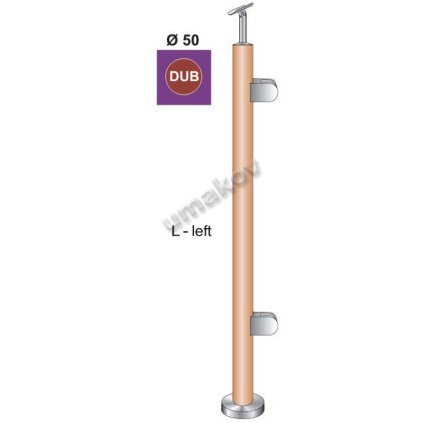 Stĺpik DUB D42,4 - 2xdržiak , v=100cm, VK-rovné