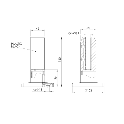 Spigot - kotviaci stĺpik pre sklo
