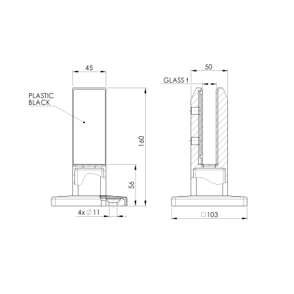Spigot - kotviaci stĺpik pre sklo