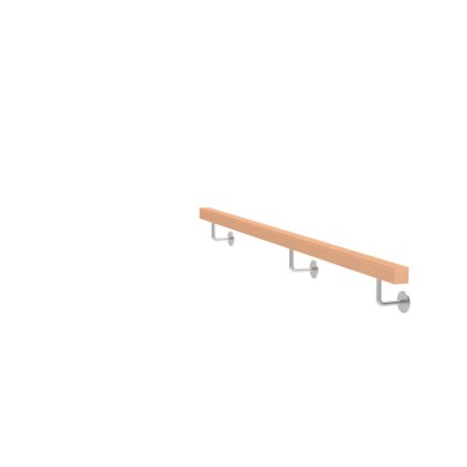 Drevené madlo BUK - CINK a nerezové držiaky, JP40x40mm/L2000mm