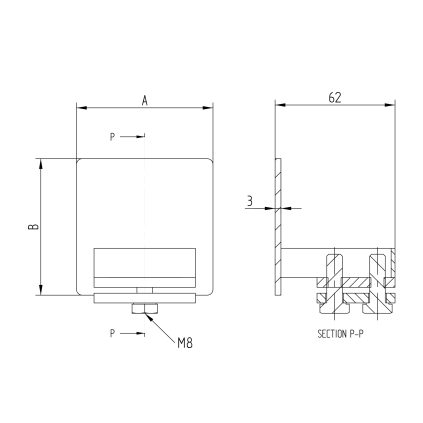 Krytka profilu Zn, profile 80x80mm