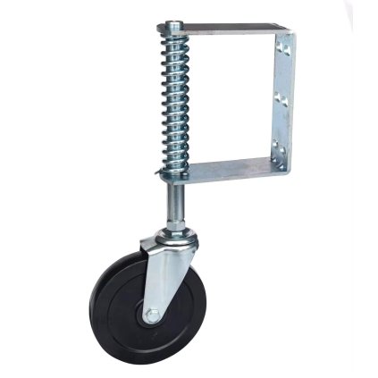 Spodné koliesko pre krídlové brány, s pružinou