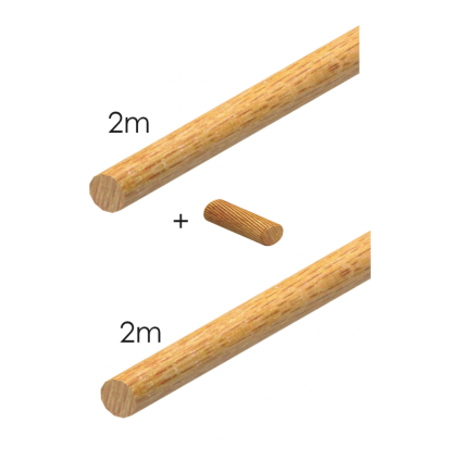 Madlo drevené - BUK, 2m+2m