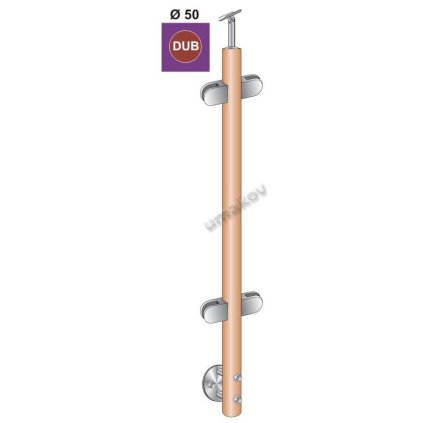 Stĺpik DUB D42,4 - 4xdržiak , H1000mm, BK-rovné