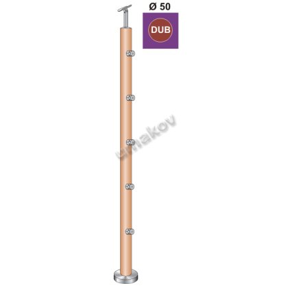 Stĺpik DUB D50/5x12mm, v=100cm, VK-Schodisko