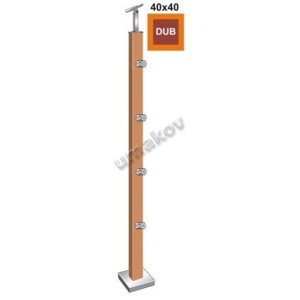 Stĺpik DUB (OAK) JP 40x40mm, 4xd12mm, v=90cm, VK-S